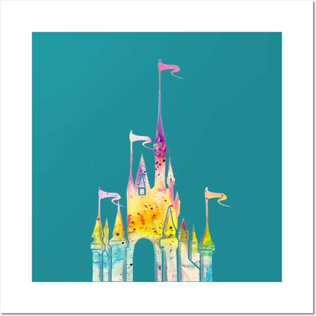 Watercolor Castle Wall Art by digitaldoodlers